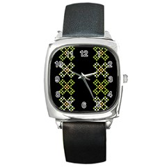 Pattern Background Vector Seamless Square Metal Watch by Dutashop