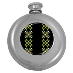 Pattern Background Vector Seamless Round Hip Flask (5 Oz) by Dutashop