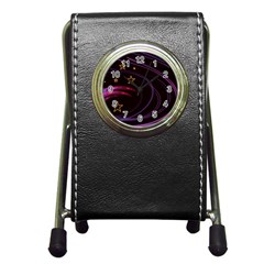 Background Abstract Star Pen Holder Desk Clock by Dutashop