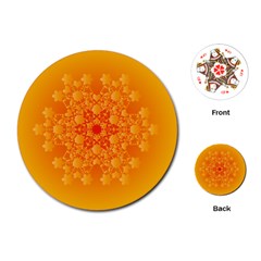 Fractal Yellow Orange Playing Cards Single Design (round) by Dutashop