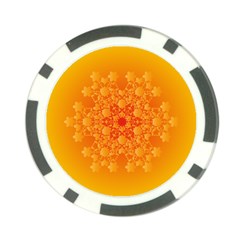 Fractal Yellow Orange Poker Chip Card Guard by Dutashop