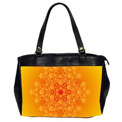 Fractal Yellow Orange Oversize Office Handbag (2 Sides) by Dutashop