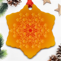 Fractal Yellow Orange Snowflake Ornament (two Sides) by Dutashop