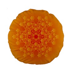 Fractal Yellow Orange Standard 15  Premium Round Cushions by Dutashop