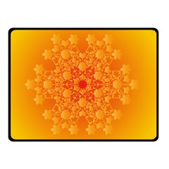 Fractal Yellow Orange Double Sided Fleece Blanket (small)  by Dutashop