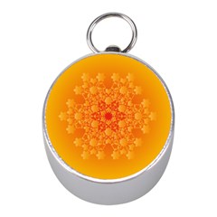 Fractal Yellow Orange Mini Silver Compasses by Dutashop