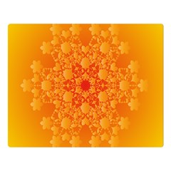 Fractal Yellow Orange Double Sided Flano Blanket (large)  by Dutashop