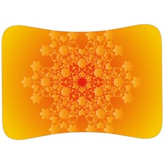 Fractal Yellow Orange Velour Seat Head Rest Cushion by Dutashop