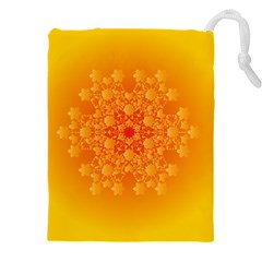 Fractal Yellow Orange Drawstring Pouch (4xl) by Dutashop