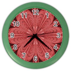 Background Floral Pattern Color Wall Clock by Dutashop