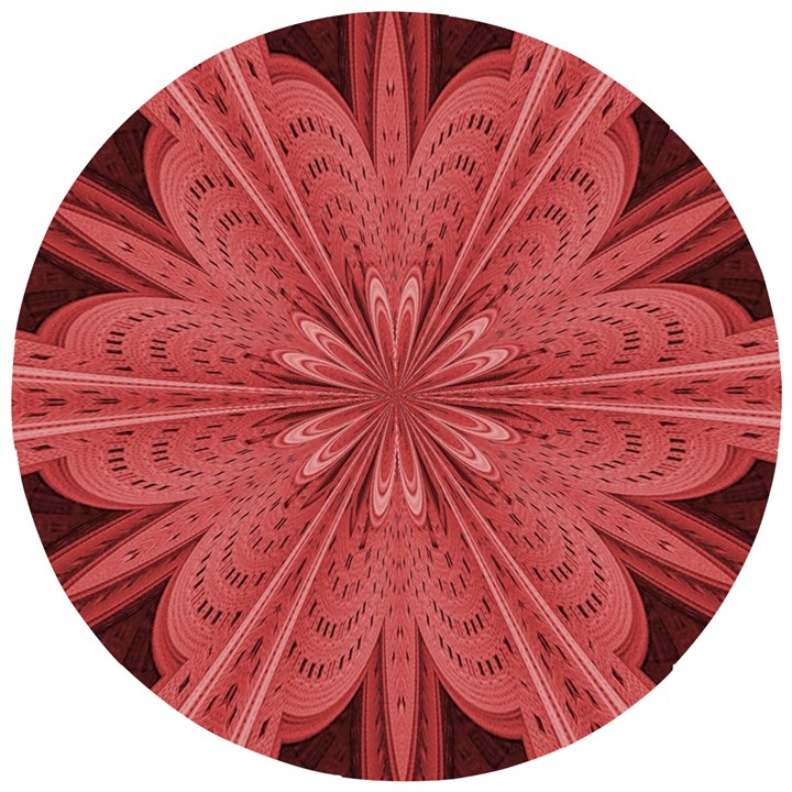 Background Floral Pattern Wooden Puzzle Round