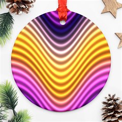 Wave Line Waveform Sound Orange Ornament (round)