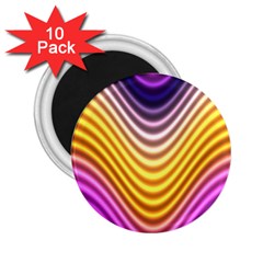 Wave Line Waveform Sound Orange 2 25  Magnets (10 Pack)  by Dutashop