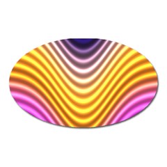 Wave Line Waveform Sound Orange Oval Magnet by Dutashop