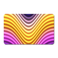 Wave Line Waveform Sound Orange Magnet (rectangular) by Dutashop