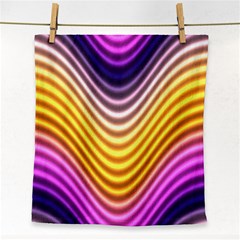 Wave Line Waveform Sound Orange Face Towel by Dutashop