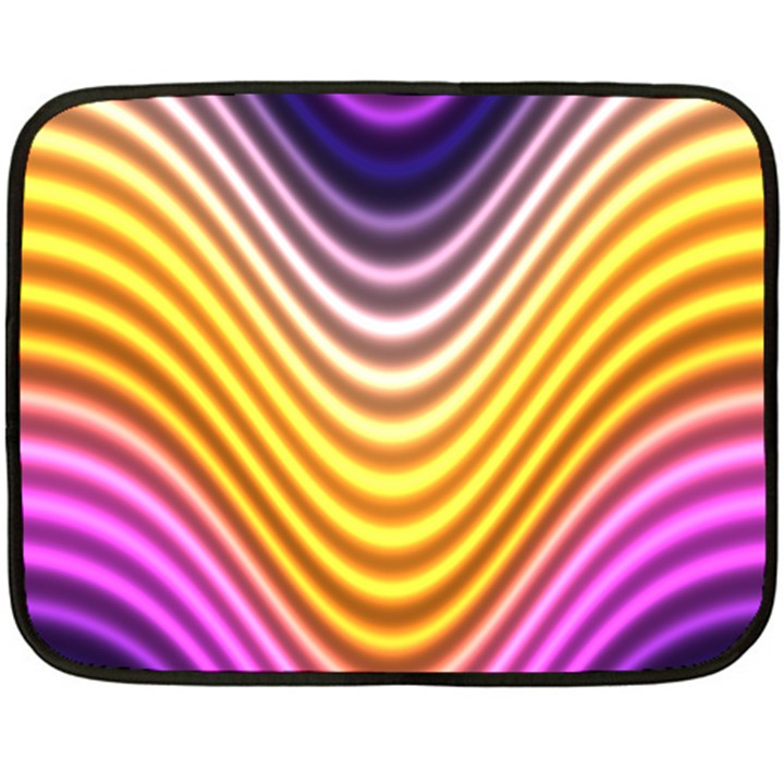 Wave Line Waveform Sound Orange Fleece Blanket (Mini)