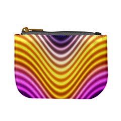 Wave Line Waveform Sound Orange Mini Coin Purse by Dutashop