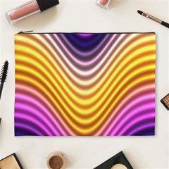 Wave Line Waveform Sound Orange Cosmetic Bag (xl) by Dutashop