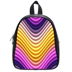 Wave Line Waveform Sound Orange School Bag (small) by Dutashop