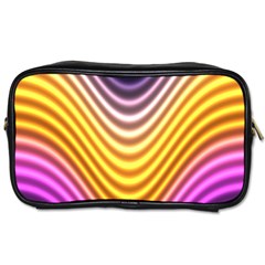 Wave Line Waveform Sound Orange Toiletries Bag (one Side) by Dutashop