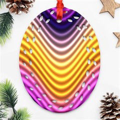 Wave Line Waveform Sound Orange Ornament (oval Filigree) by Dutashop