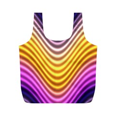 Wave Line Waveform Sound Orange Full Print Recycle Bag (m) by Dutashop