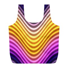 Wave Line Waveform Sound Orange Full Print Recycle Bag (l) by Dutashop