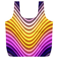 Wave Line Waveform Sound Orange Full Print Recycle Bag (xl) by Dutashop