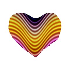 Wave Line Waveform Sound Orange Standard 16  Premium Flano Heart Shape Cushions by Dutashop