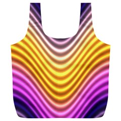 Wave Line Waveform Sound Orange Full Print Recycle Bag (xxl) by Dutashop