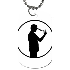 Mobile Phone Addiction Concept Drawing Dog Tag (two Sides)