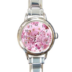 Cherry Blossom Photography Happy Hanami Sakura Matsuri Round Italian Charm Watch by yoursparklingshop