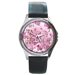 Cherry Blossom Photography Happy Hanami Sakura Matsuri Round Metal Watch