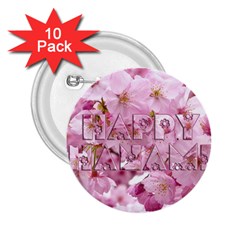 Cherry Blossom Photography Happy Hanami Sakura Matsuri 2.25  Buttons (10 pack) 