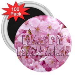 Cherry Blossom Photography Happy Hanami Sakura Matsuri 3  Magnets (100 pack)