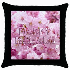 Cherry Blossom Photography Happy Hanami Sakura Matsuri Throw Pillow Case (Black)