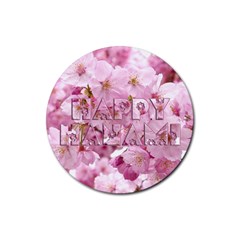 Cherry Blossom Photography Happy Hanami Sakura Matsuri Rubber Coaster (Round) 