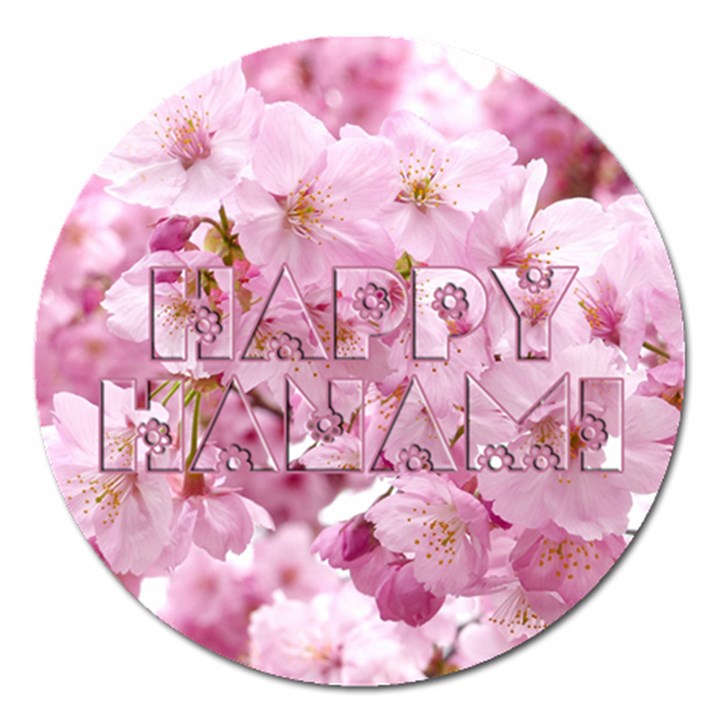 Cherry Blossom Photography Happy Hanami Sakura Matsuri Magnet 5  (Round)