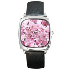 Cherry Blossom Photography Happy Hanami Sakura Matsuri Square Metal Watch