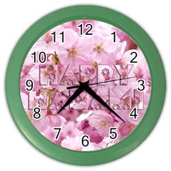 Cherry Blossom Photography Happy Hanami Sakura Matsuri Color Wall Clock