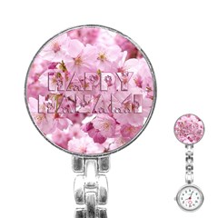 Cherry Blossom Photography Happy Hanami Sakura Matsuri Stainless Steel Nurses Watch