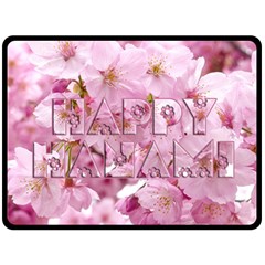 Cherry Blossom Photography Happy Hanami Sakura Matsuri Double Sided Fleece Blanket (Large) 