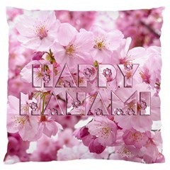 Cherry Blossom Photography Happy Hanami Sakura Matsuri Large Flano Cushion Case (One Side)