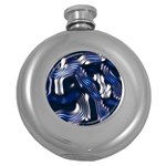 Structure Blue Background Round Hip Flask (5 oz) Front