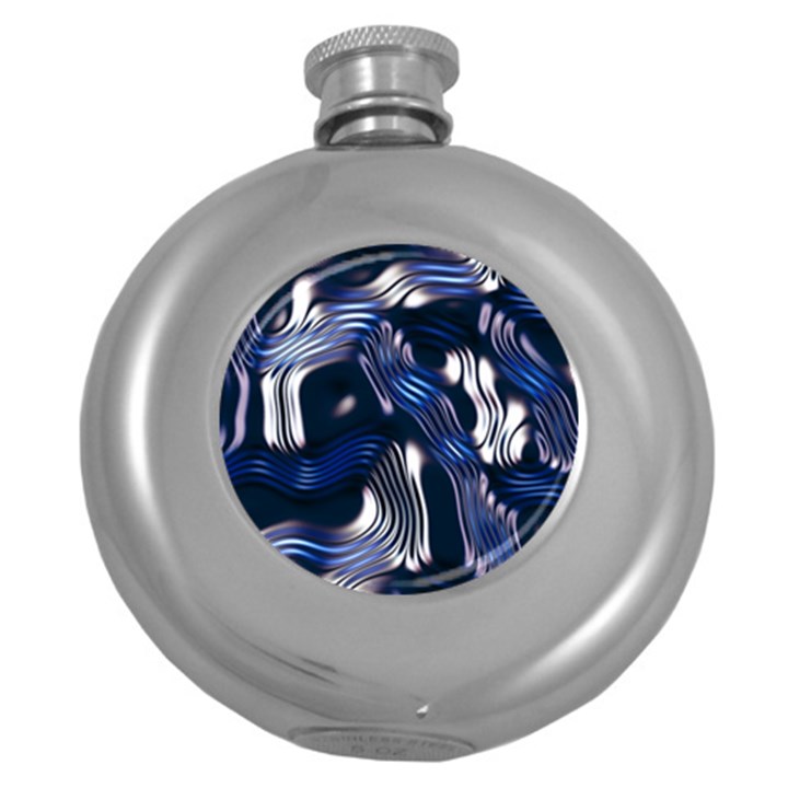 Structure Blue Background Round Hip Flask (5 oz)