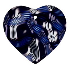 Structure Blue Background Heart Ornament (two Sides)