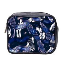 Structure Blue Background Mini Toiletries Bag (two Sides) by Dutashop