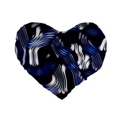 Structure Blue Background Standard 16  Premium Flano Heart Shape Cushions by Dutashop