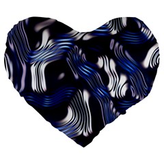 Structure Blue Background Large 19  Premium Flano Heart Shape Cushions